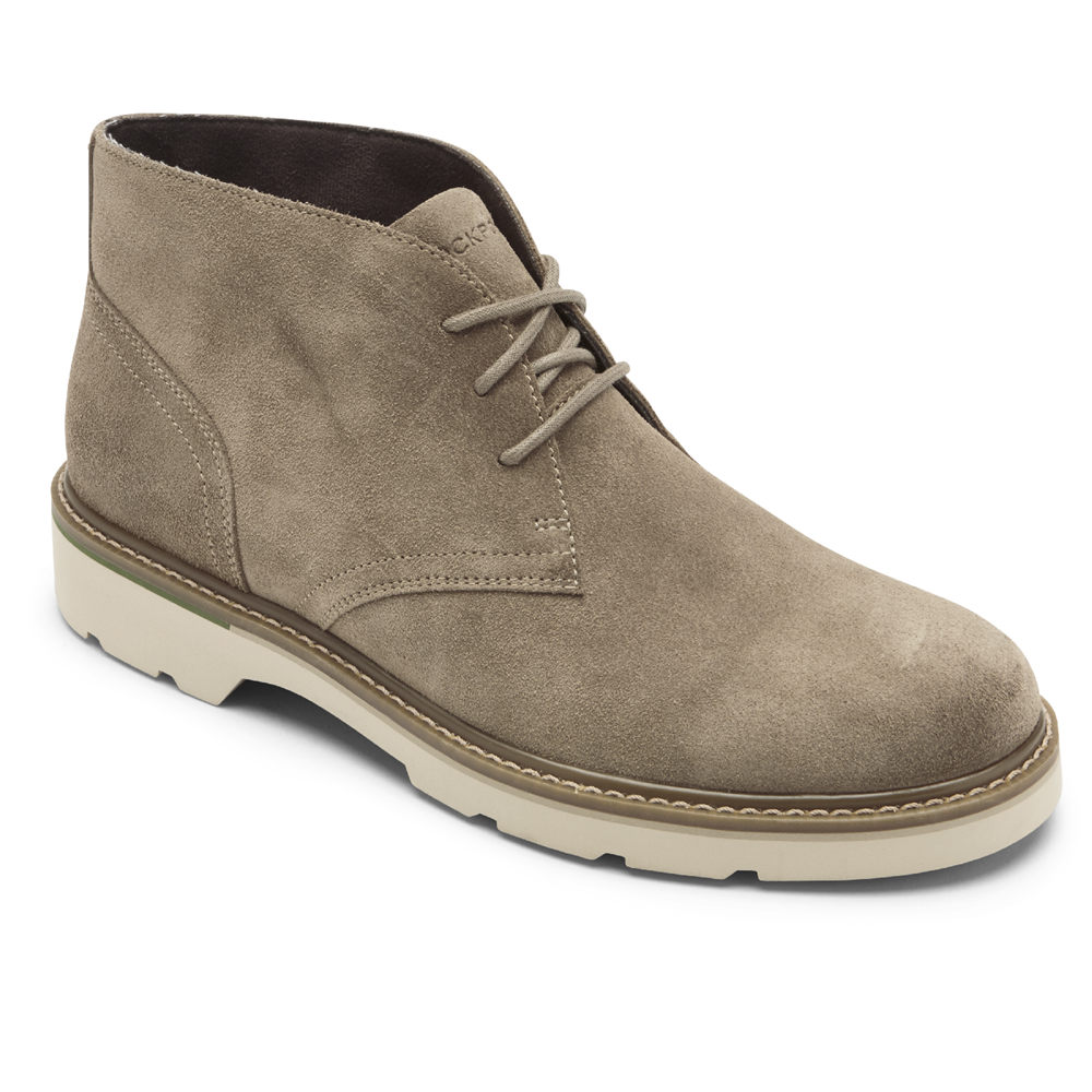 Rockport Boots For Mens Grey - Charlee Waterproof Chukka - RB1853769